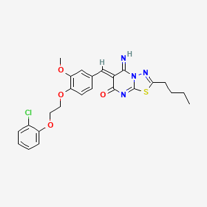 (6Z)-2-butyl-6-{4-[2-(2-chlorophenoxy)ethoxy]-3-methoxybenzylidene}-5-imino-5,6-dihydro-7H-[1,3,4]thiadiazolo[3,2-a]pyrimidin-7-one