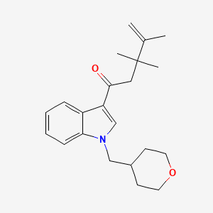 molecular formula C22H29NO2 B1163912 3,3,4-trimethyl-1-(1-((tetrahydro-2H-pyran-4-yl)methyl)-1H-indol-3-yl)pent-4-en-1-one 