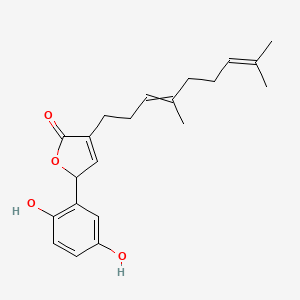 molecular formula C21H26O4 B1163916 2-(2,5-Dihydroxyphenyl)-4-(4,8-dimethylnona-3,7-dienyl)-2H-furan-5-one CAS No. 1191255-15-8