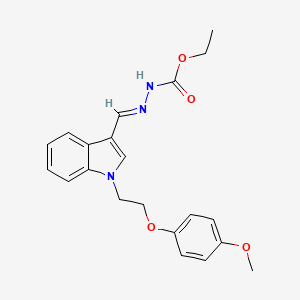 ethyl (2E)-2-({1-[2-(4-methoxyphenoxy)ethyl]-1H-indol-3-yl}methylidene)hydrazinecarboxylate