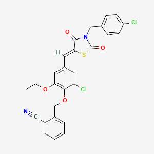 2-[(2-chloro-4-{(Z)-[3-(4-chlorobenzyl)-2,4-dioxo-1,3-thiazolidin-5-ylidene]methyl}-6-ethoxyphenoxy)methyl]benzonitrile