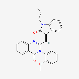 3-(2-methoxyphenyl)-2-[(Z)-(2-oxo-1-propyl-1,2-dihydro-3H-indol-3-ylidene)methyl]quinazolin-4(3H)-one