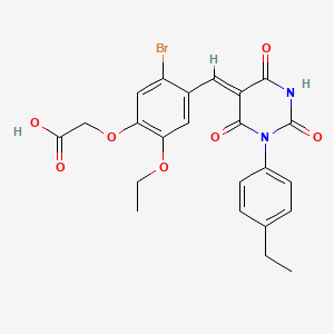 (5-bromo-2-ethoxy-4-{(Z)-[1-(4-ethylphenyl)-2,4,6-trioxotetrahydropyrimidin-5(2H)-ylidene]methyl}phenoxy)acetic acid