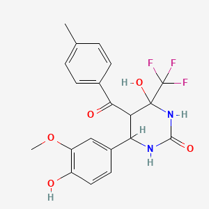 4-Hydroxy-6-(4-hydroxy-3-methoxyphenyl)-5-(4-methylbenzoyl)-4-(trifluoromethyl)-1,3-diazinan-2-one