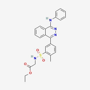 molecular formula C25H24N4O4S B11639269 Ethyl 2-{2-methyl-5-[4-(phenylamino)phthalazin-1-YL]benzenesulfonamido}acetate 