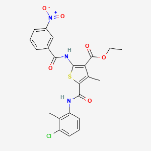 molecular formula C23H20ClN3O6S B11639288 Ethyl 5-[(3-chloro-2-methylphenyl)carbamoyl]-4-methyl-2-{[(3-nitrophenyl)carbonyl]amino}thiophene-3-carboxylate 