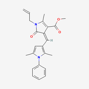 molecular formula C23H24N2O3 B11639292 methyl (4Z)-4-[(2,5-dimethyl-1-phenyl-1H-pyrrol-3-yl)methylidene]-2-methyl-5-oxo-1-(prop-2-en-1-yl)-4,5-dihydro-1H-pyrrole-3-carboxylate 