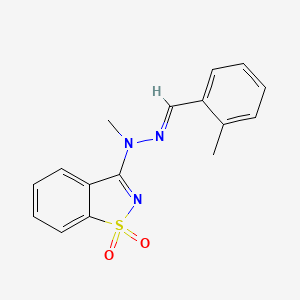 3-[(2E)-1-methyl-2-(2-methylbenzylidene)hydrazinyl]-1,2-benzothiazole 1,1-dioxide