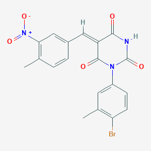 (5Z)-1-(4-bromo-3-methylphenyl)-5-(4-methyl-3-nitrobenzylidene)pyrimidine-2,4,6(1H,3H,5H)-trione