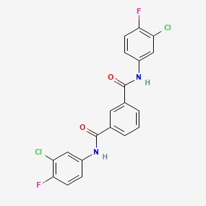 molecular formula C20H12Cl2F2N2O2 B11639350 N,N'-bis(3-chloro-4-fluorophenyl)benzene-1,3-dicarboxamide 