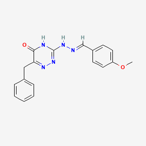 6-benzyl-3-[(2E)-2-(4-methoxybenzylidene)hydrazinyl]-1,2,4-triazin-5(2H)-one