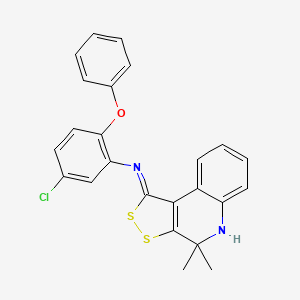 5-chloro-N-[(1Z)-4,4-dimethyl-4,5-dihydro-1H-[1,2]dithiolo[3,4-c]quinolin-1-ylidene]-2-phenoxyaniline