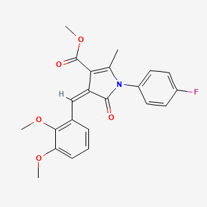 molecular formula C22H20FNO5 B11639367 methyl (4Z)-4-(2,3-dimethoxybenzylidene)-1-(4-fluorophenyl)-2-methyl-5-oxo-4,5-dihydro-1H-pyrrole-3-carboxylate 