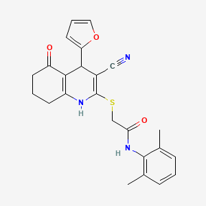 2-{[3-cyano-4-(furan-2-yl)-5-oxo-1,4,5,6,7,8-hexahydroquinolin-2-yl]sulfanyl}-N-(2,6-dimethylphenyl)acetamide