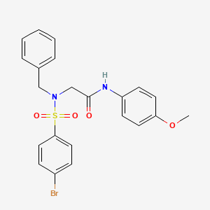 molecular formula C22H21BrN2O4S B11639398 2-(N-Benzyl4-bromobenzenesulfonamido)-N-(4-methoxyphenyl)acetamide 