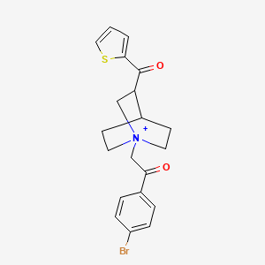 molecular formula C20H21BrNO2S+ B11639431 1-[2-(4-Bromophenyl)-2-oxoethyl]-3-(thiophen-2-ylcarbonyl)-1-azoniabicyclo[2.2.2]octane 