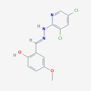 molecular formula C13H11Cl2N3O2 B11639438 2-[(E)-[2-(3,5-Dichloropyridin-2-YL)hydrazin-1-ylidene]methyl]-4-methoxyphenol 