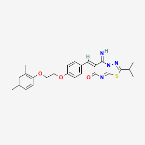 (6Z)-6-{4-[2-(2,4-dimethylphenoxy)ethoxy]benzylidene}-5-imino-2-(propan-2-yl)-5,6-dihydro-7H-[1,3,4]thiadiazolo[3,2-a]pyrimidin-7-one