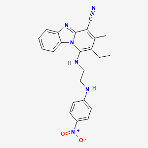 molecular formula C23H22N6O2 B11639472 2-Ethyl-3-methyl-1-({2-[(4-nitrophenyl)amino]ethyl}amino)pyrido[1,2-a]benzimidazole-4-carbonitrile 