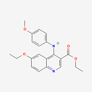 molecular formula C21H22N2O4 B11639473 Ethyl 6-ethoxy-4-[(4-methoxyphenyl)amino]quinoline-3-carboxylate 