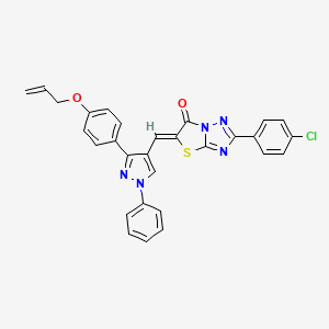 molecular formula C29H20ClN5O2S B11639475 (5Z)-5-({3-[4-(allyloxy)phenyl]-1-phenyl-1H-pyrazol-4-yl}methylene)-2-(4-chlorophenyl)[1,3]thiazolo[3,2-b][1,2,4]triazol-6(5H)-one 