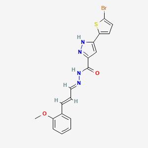 3-(5-bromo-2-thienyl)-N'-[(E,2E)-3-(2-methoxyphenyl)-2-propenylidene]-1H-pyrazole-5-carbohydrazide