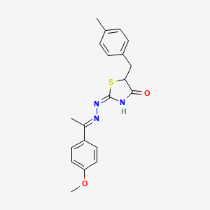 (2E)-2-{(2E)-[1-(4-methoxyphenyl)ethylidene]hydrazinylidene}-5-(4-methylbenzyl)-1,3-thiazolidin-4-one