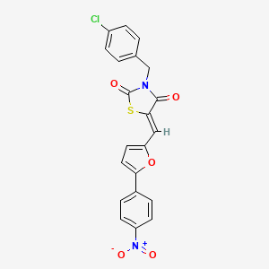 (5Z)-3-(4-chlorobenzyl)-5-{[5-(4-nitrophenyl)furan-2-yl]methylidene}-1,3-thiazolidine-2,4-dione