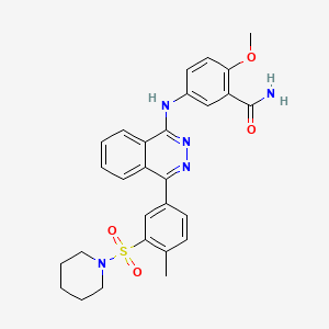 molecular formula C28H29N5O4S B11639497 2-Methoxy-5-({4-[4-methyl-3-(piperidin-1-ylsulfonyl)phenyl]phthalazin-1-yl}amino)benzamide 