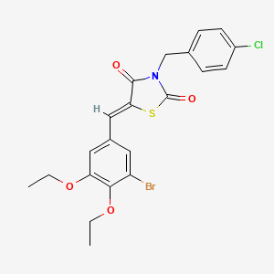 (5Z)-5-[(3-bromo-4,5-diethoxyphenyl)methylidene]-3-[(4-chlorophenyl)methyl]-1,3-thiazolidine-2,4-dione