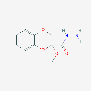 molecular formula C10H12N2O4 B11639514 2-Methoxy-2,3-dihydro-1,4-benzodioxine-2-carbohydrazide 