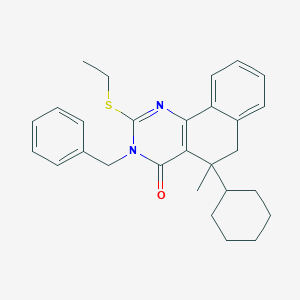 3-benzyl-5-cyclohexyl-2-(ethylsulfanyl)-5-methyl-5,6-dihydrobenzo[h]quinazolin-4(3H)-one