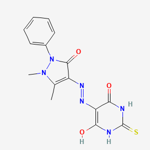 molecular formula C15H14N6O3S B11639555 5-[(1,5-Dimethyl-3-oxo-2-phenyl-2,3-dihydro-1H-pyrazol-4-yl)-hydrazono]-2-thioxo-dihydro-pyrimidine-4,6-dione 