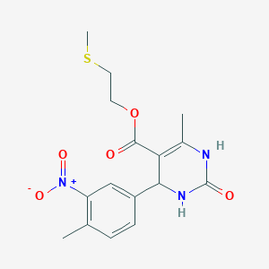 2-(Methylsulfanyl)ethyl 6-methyl-4-(4-methyl-3-nitrophenyl)-2-oxo-1,2,3,4-tetrahydropyrimidine-5-carboxylate