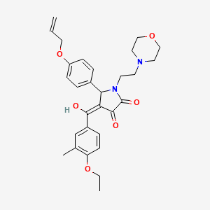 molecular formula C29H34N2O6 B11639580 5-[4-(allyloxy)phenyl]-4-(4-ethoxy-3-methylbenzoyl)-3-hydroxy-1-[2-(4-morpholinyl)ethyl]-1,5-dihydro-2H-pyrrol-2-one 