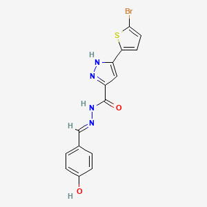 3-(5-Bromothiophen-2-yl)-N'-(4-hydroxybenzylidene)-1H-pyrazole-5-carbohydrazide