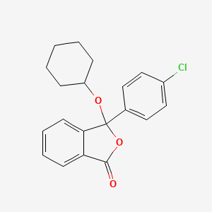 molecular formula C20H19ClO3 B11639613 3H-Isobenzofuran-1-one, 3-(4-chlorophenyl)-3-cyclohexyloxy- 