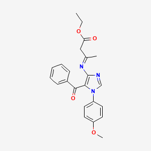 molecular formula C23H23N3O4 B11639625 ethyl (3E)-3-{[5-benzoyl-1-(4-methoxyphenyl)-1H-imidazol-4-yl]imino}butanoate 