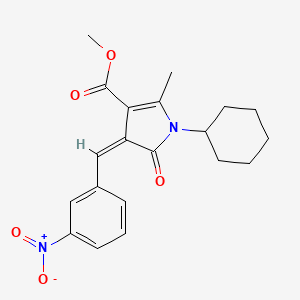 molecular formula C20H22N2O5 B11639637 methyl (4Z)-1-cyclohexyl-2-methyl-4-(3-nitrobenzylidene)-5-oxo-4,5-dihydro-1H-pyrrole-3-carboxylate 