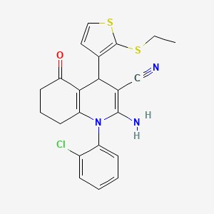 2-Amino-1-(2-chlorophenyl)-4-[2-(ethylsulfanyl)-3-thienyl]-5-oxo-1,4,5,6,7,8-hexahydro-3-quinolinecarbonitrile