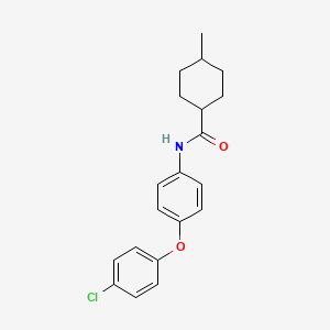 molecular formula C20H22ClNO2 B11639653 N-[4-(4-chlorophenoxy)phenyl]-4-methylcyclohexane-1-carboxamide 