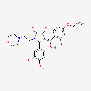 molecular formula C29H34N2O7 B11639673 4-[4-(allyloxy)-2-methylbenzoyl]-5-(3,4-dimethoxyphenyl)-3-hydroxy-1-[2-(4-morpholinyl)ethyl]-1,5-dihydro-2H-pyrrol-2-one 