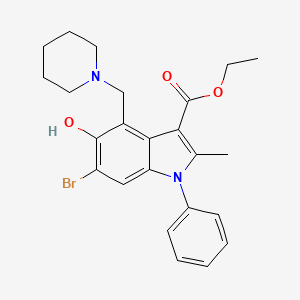 ethyl 6-bromo-5-hydroxy-2-methyl-1-phenyl-4-(piperidin-1-ylmethyl)-1H-indole-3-carboxylate