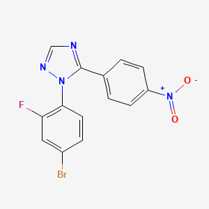 molecular formula C14H8BrFN4O2 B11639684 1-(4-Bromo-2-fluorophenyl)-5-(4-nitrophenyl)-1,2,4-triazole CAS No. 5474-07-7