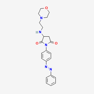 molecular formula C22H25N5O3 B11639702 2,5-Pyrrolidinedione, 3-[[2-(4-morpholinyl)ethyl]amino]-1-[4-(2-phenyldiazenyl)phenyl]- CAS No. 1040861-63-9