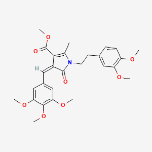 molecular formula C27H31NO8 B11639732 methyl (4Z)-1-[2-(3,4-dimethoxyphenyl)ethyl]-2-methyl-5-oxo-4-(3,4,5-trimethoxybenzylidene)-4,5-dihydro-1H-pyrrole-3-carboxylate 