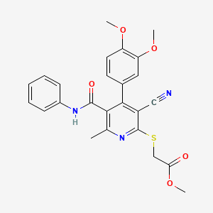 Methyl {[3-cyano-4-(3,4-dimethoxyphenyl)-6-methyl-5-(phenylcarbamoyl)pyridin-2-yl]sulfanyl}acetate