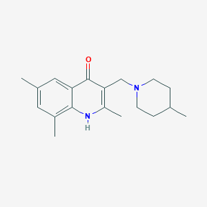 2,6,8-Trimethyl-3-[(4-methylpiperidin-1-yl)methyl]quinolin-4-ol