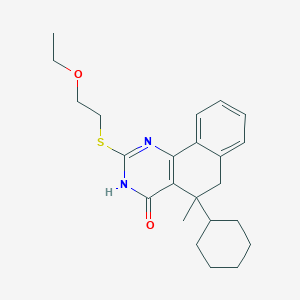 5-Cyclohexyl-2-[(2-ethoxyethyl)sulfanyl]-5-methyl-5,6-dihydrobenzo[h]quinazolin-4-ol