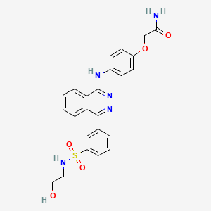 molecular formula C25H25N5O5S B11639801 2-{4-[(4-{3-[(2-Hydroxyethyl)sulfamoyl]-4-methylphenyl}phthalazin-1-yl)amino]phenoxy}acetamide 